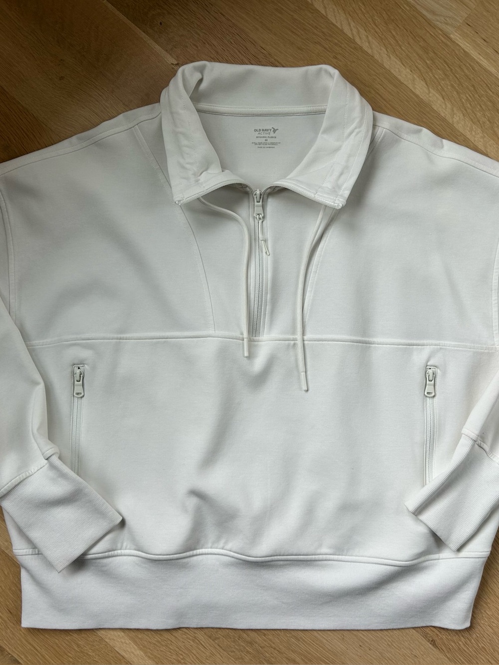 Old Navy Active Women's White Half-Zip Pullover Sweatshirt